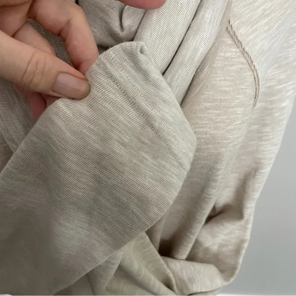 Free People Beach Top Tunic Two Body Corps Deux Cowl Relaxed Fit Lounge Oatmeal - Picture 4 of 15